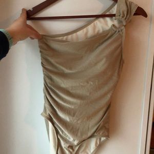 Gold shimmer bathing/swim suit.